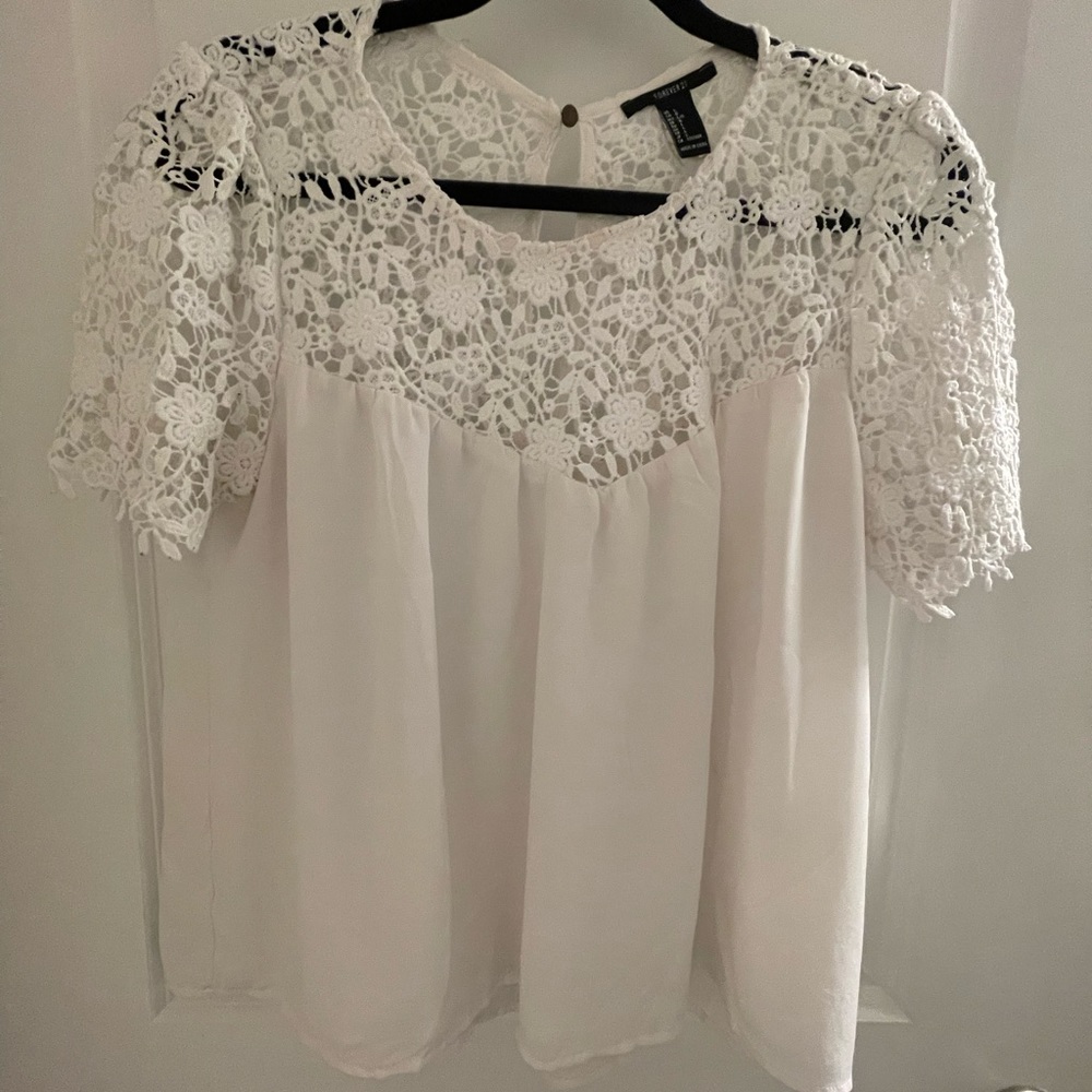 Forever 21 White Lace Blouse